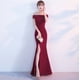 thumbnail image 5 of Vestido de noche elegante para mujer, largo, sexy, negro, ajustado, con cola de pez, para banquete, 5 of 5