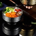 thumbnail image 4 of Hammered Texture Stainless Steel Bowl Heat Resistant Double Wall Construction Safe Tableware For Hot Soup Dishes, 4 of 8