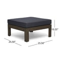thumbnail image 4 of Noble House Cambridge Outdoor 5-Pc Acacia Wood Sofa Set Gray and Dark Gray, 4 of 17
