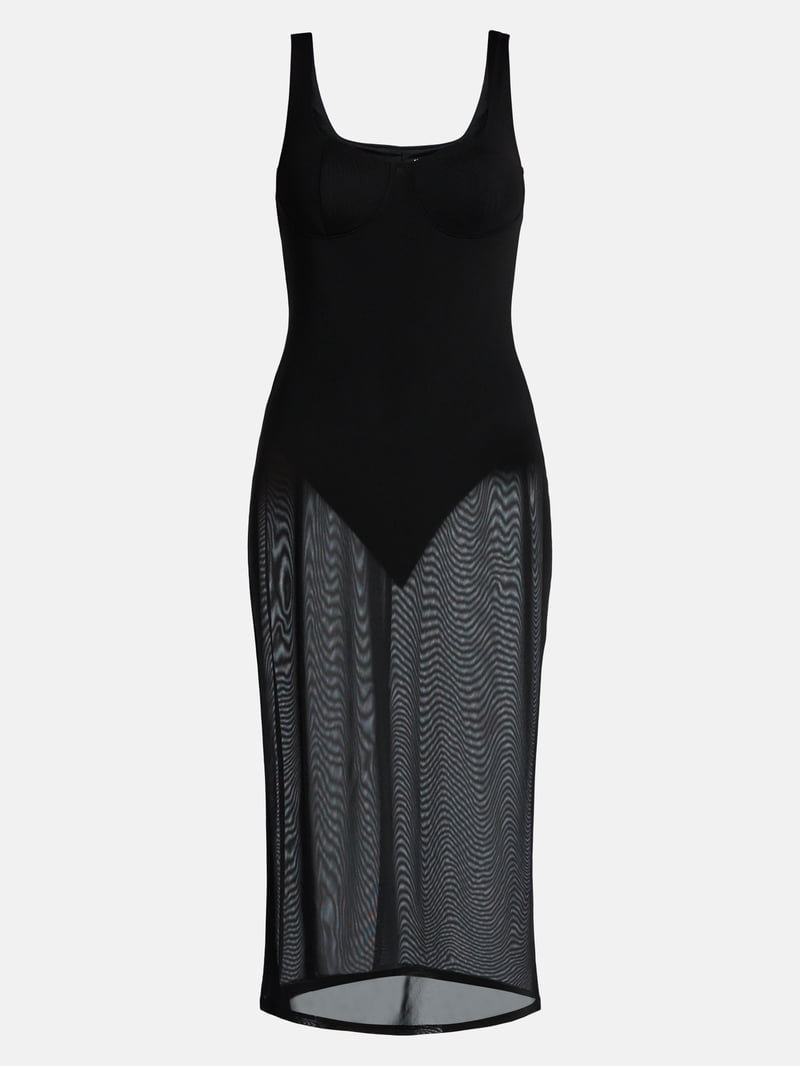 Madden NYC Womens Mesh Midi Dress, Sizes Xxs-xxl, Women's, Black Madden NYC Womens Mesh Midi Dress, Sizes Xxs-xxl, Women's, Black