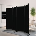thumbnail image 6 of YASRKML 4 Panel Folding Privacy Screen, 6Ft Tall Room Divider with Wider Support Feet, Portable Wall Dividers Room Partition, Black, 6 of 7