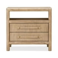 thumbnail image 2 of Dory 28 Inch Nightstand, 2 Drawers, Open Shelf, USB Charger, Brown Wood, 2 of 5