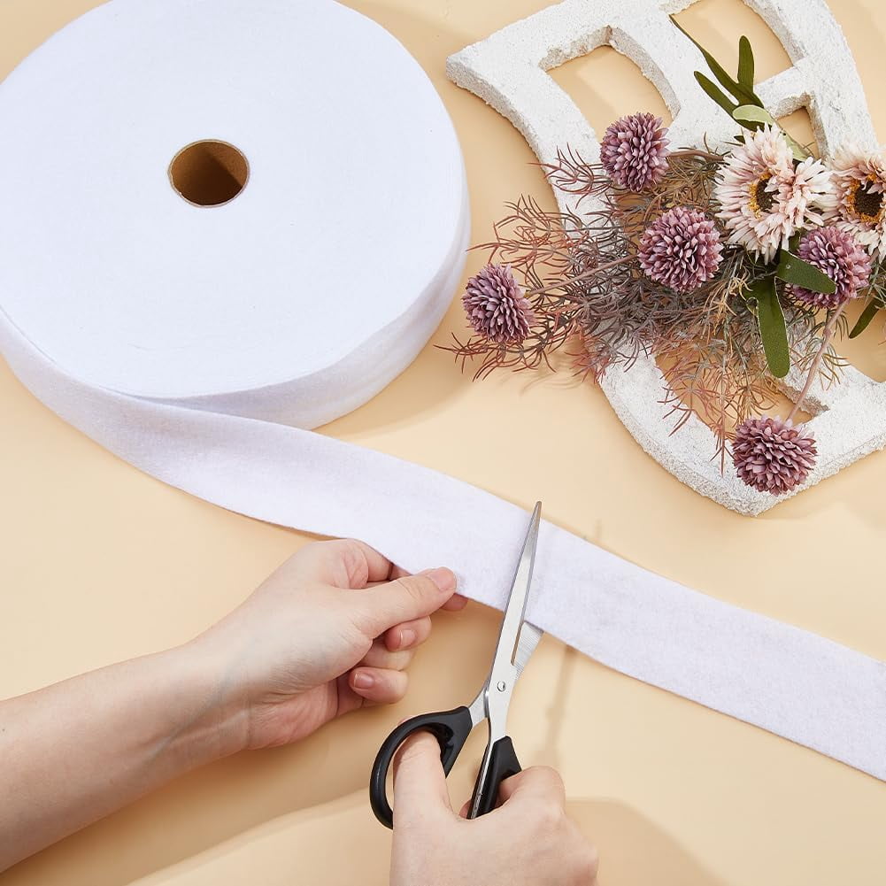 1Roll 38.28 Yards Jelly Roll Batting Strip Cotton Blend Fleece Batting 2.13 Inch Wide Flexible Quilt Battings for Jelly Rolls Rugs Battings Strips Throw Rugs for DIY