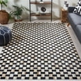 thumbnail image 2 of SAFAVIEH Studio Leather Ivy Geometric Area Rug, Black/Ivory, 8' x 10', 2 of 8