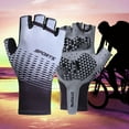 thumbnail image 4 of ZYmall Men Gloves Thick Anti-slip Half Finger Shock-absorbing Gloves Mittens for Gym, 4 of 10