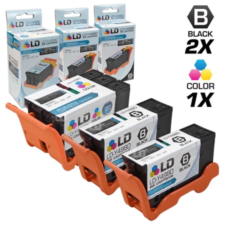 LD Products Compatible Cartridge Replacement for Dell V313 Series 21 (2 Black  1 Color  3-Pack)