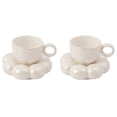 thumbnail image 1 of 2X Juego de de Café y Platillo de Flores Juego de y Platillo de Café de CeráMica con Platillo de Girasol Tazas de Café con Leche 6.7 Oz, 1 of 3