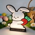 thumbnail image 1 of Lámpara de mesa con espejo de conejito de Pascua. Luz ambiental decorativa y adorno ideal para la decoración de Pascua en dormitorios, salas de estar y escritorios. Lámpara con lente acrílica., 1 of 7