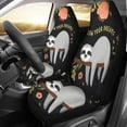 thumbnail image 2 of 2 Pcs Front Seat Cover Cute Animal Sloth Printed Car Seat Covers Breathable Automobile Seats Protector, 2 of 4