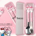 thumbnail image 3 of Adorable Kawaii Kuromi Utensil Set - Stainless Steel Fork and Spoon with Cute Cartoon Kuromi Carrying Case, 3 of 4