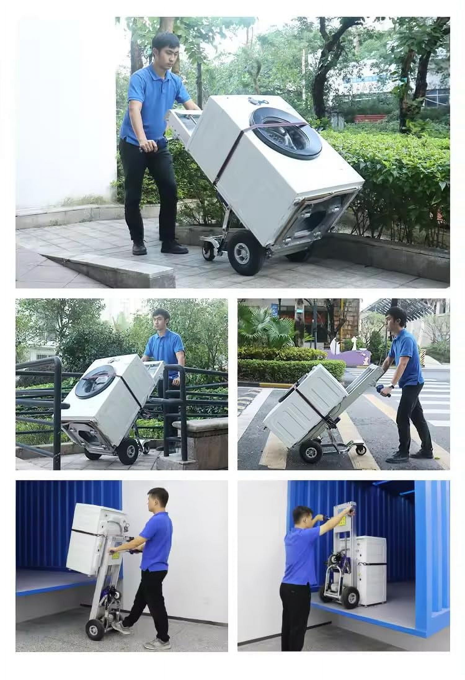 Electric Material Lift Stacker and Motorized Hand Trucks Dolly Moving Cart - 375 lbs Capacity & 32.3" Max Lift Height of Loading Plate