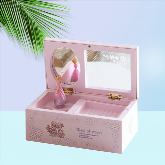 Toddmomy 1Pack Pink Plastic Music Box Figurines For Women 11.8 x 3.7 x 2.8in