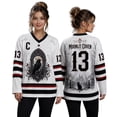thumbnail image 3 of UDAUDU Women's Halloween Shirts Oversized V Neck Funny Spooky Crow Graphic Tee Holiday Long Sleeve Jersey Athletic Clothes M, 3 of 8