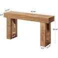 thumbnail image 5 of Rustic Farmhouse Console Table, 63" Solid Wood Entryway Sofa Table, Natural Oak Finish Industrial Hallway Table, 5 of 5