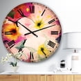 thumbnail image 2 of Designart 'Colorful Watercolor Floral Pattern' Traditional wall clock, 2 of 3