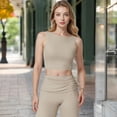 thumbnail image 2 of Women's Sleeveless Crop Top with High Neckline - X Large, Ivory, 2 of 7