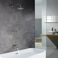 thumbnail image 3 of SUMERAIN High Flow Tub and Shower Faucet Set 3 Handle with Valve,Brushed Nickel Waterfall Tub Spout and Rain Shower Head, 3 of 11