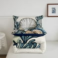 thumbnail image 5 of Erosebridal Counch Sea Shell Bedding King Comforter Set, Coastal Summer Beach Duvet Insert, Reversible 3-Piece, 5 of 7