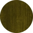 thumbnail image 1 of Ahgly Company Machine Washable Indoor Round Abstract Yellow Contemporary Area Rugs, 7' Round, 1 of 4