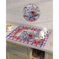thumbnail image 4 of 4th of July Floral Dish Drying Mat for Kitchen Counter, Super Absorbent Quick Dry Coffee Bar Mat Pad Thin Diatomaceous Sink Mat Non Slip Dish Drainer Mat 16''''x18'''' Blue Red Plaid Independence Day, 4 of 6