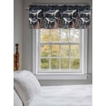 thumbnail image 3 of Whale Coastal Curtain Valances for Windows, Ocean Coral Beach Summer Black Kitchen Valance Window Treatment, Light Filtering Block Curtains for Bathroom/Bedroom/Living Room 42'' x 12'', 3 of 9