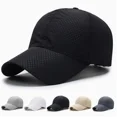 thumbnail image 2 of Hat for Men Spring Summer Solid Color Mesh Cap Baseball Cap Women's Korean Edition Sunscreen Hat Mesh Breathable Peaked Cap Navy blue, 2 of 6