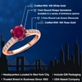 thumbnail image 2 of Gem Stone King 10K Two Tone Gold Red Created Ruby and Lab Grown Diamond Engagement Ring for Women | 1.75 Cttw | Round 7MM | Gemstone July Birthstone | Size 8, 2 of 6