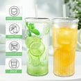 thumbnail image 2 of Set de 2 Vasos de Vidrio de Borosilicato de 20 oz con Tapas Herméticas y Pajitas de Vidrio para Bebidas Frías y Calientes, 2 of 5