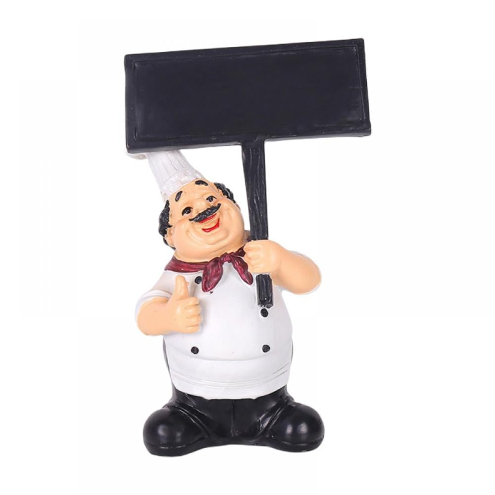 Italian Chef Figurines Kitchen Decor with Sign Board Plaque