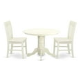 thumbnail image 2 of East West Furniture Shelton 3-piece Dining Set with Wood Seat Chairs in White, 2 of 10