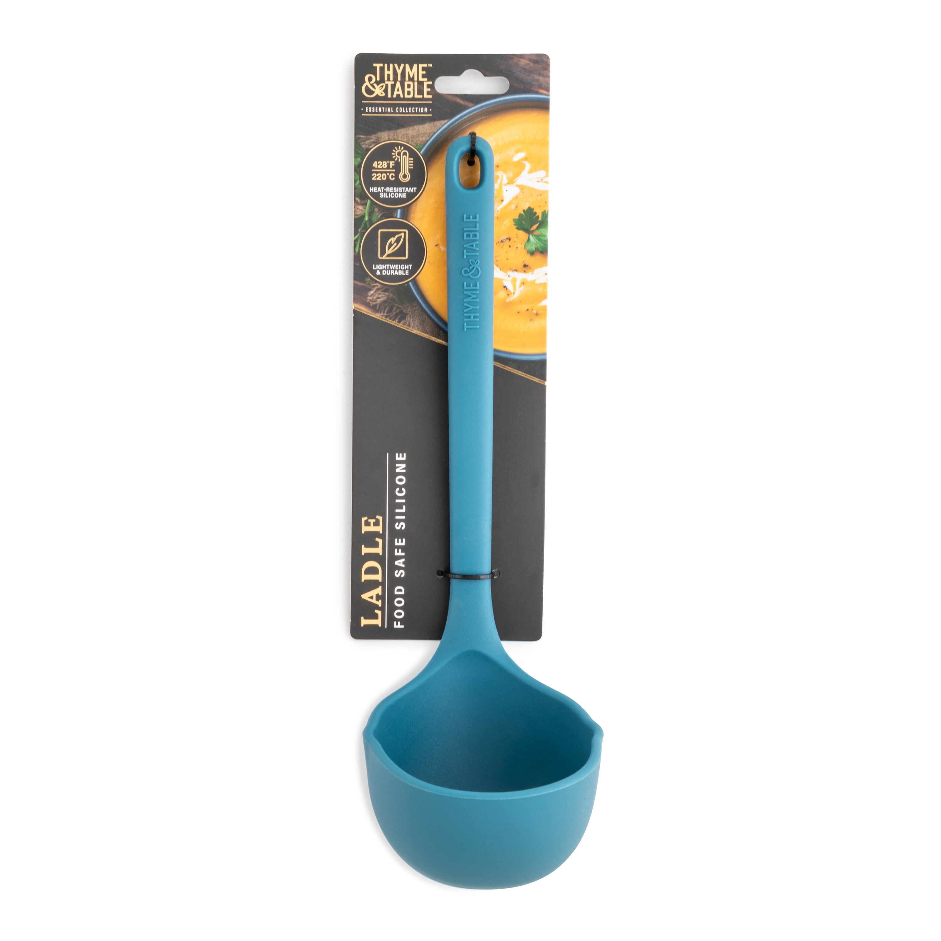 Thyme & Table Food Safe Heat Resistant Silicone Tongs, Blue