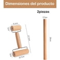 thumbnail image 2 of Rodillo Reposteria, Rodillo Para Masa, 2 Piezas Set De Rodillos De Madera Para Pizza, Pasteles, Galletas, Empanadas Y Mas, 25 cm Y 17.5 cm, Ideal Para Repostería Casera Y Pequeños Restaurantes, 2 of 4