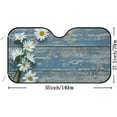 thumbnail image 3 of GZHJMY Car Front Windshield Sunshade UV Heat Protection, Foldable Auto Windshield Sun Visor for Sedan SUV Truck Daisies on Wooden Board, Car Sunscreen51x27.5inch Keep Vehicle Cool, 3 of 6