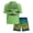 Bright Green Gradient Shark, variant on Big Chill Boys Swim Set - UPF50 Short Sleeve Rash Guard Swim Shirt and Swim Trunks 2 Piece Set