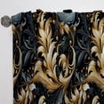 thumbnail image 6 of Designart "Blossoms Of Black And Gold In A Damask Pattern I" Damask Curtain Single Panel, 6 of 6