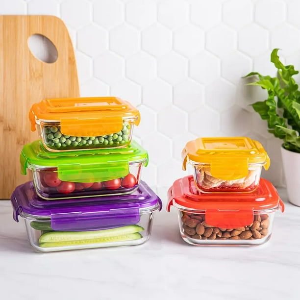 Pyrex 1.3L borosilicate glass food containers with divider