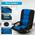thumbnail image 4 of Avocahom Swivel Gaming Floor Chair w/ Armrest Handles, No Assembly gaming chair rocker, Folding Reclining Sofa w/6 Position Adjustable Backrest for Video Games, Watching TV, Reading,Blue, 4 of 9