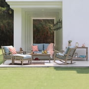 Abbington Teak Patio Coffee Table, Weathered Gray
