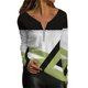 thumbnail image 1 of Gibobby Blusas Para Mujeres Camiseta de manga larga con cremallera superior para mujer con estampado geométrico de primavera y verano（Multicolor, L), 1 of 3