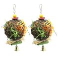thumbnail image 1 of 2pcs Bird Chew Toy Rattan Balls Safe Material Chewing Foraging Parrot Toy for Small Medium Birds Cockatiel, 1 of 4
