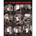 thumbnail image 3 of JoanKaren Pro Smith Machine with Bench,2200lbs Squat Rack with Weight Bar,LAT Pull-Down,Cable Systems,Leg Hold-Down and More Attachments,Red & Black, 3 of 11