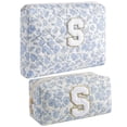 thumbnail image 1 of Bolsa de maquillaje JOVAKIT Alphabet Cosmetic Bag 2 unidades Blue Floral S, 1 of 7
