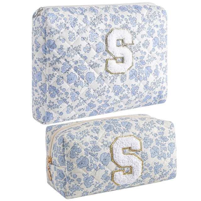 Bolsa de maquillaje JOVAKIT Alphabet Cosmetic Bag 2 unidades Blue Floral S