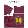 thumbnail image 3 of XCHQRTI Women's Butterfly Plus Shirts Casual Loose Oversized Tshirt Short Sleeve Floral Summer Tee, 3 of 7
