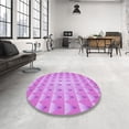 thumbnail image 4 of Ahgly Company Machine Washable Indoor Round Transitional Violet Purple Area Rugs, 4' Round, 4 of 7