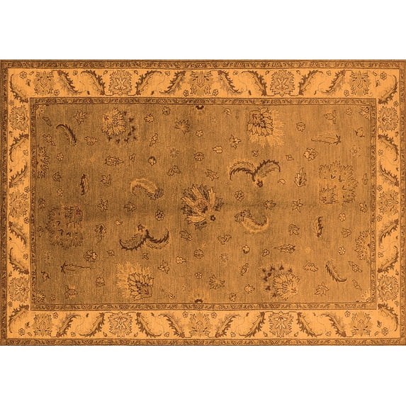 Ahgly Company Indoor Rectangle Oriental Orange Traditional Area Rugs, 8' x 10'