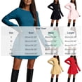 thumbnail image 3 of Gytharion Women's Fitted Waist Fit and Flare Dresses Long Sleeve Comfortable Versatile A-Line Dresses Flared Skirt Stylish Casual Style Mini Dresses, 3 of 5