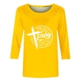 thumbnail image 4 of DPTALR T-shirt Imprimé Femme à la Mo avec Col Rond 3/4 Manches Femmes Haut, 4 of 4