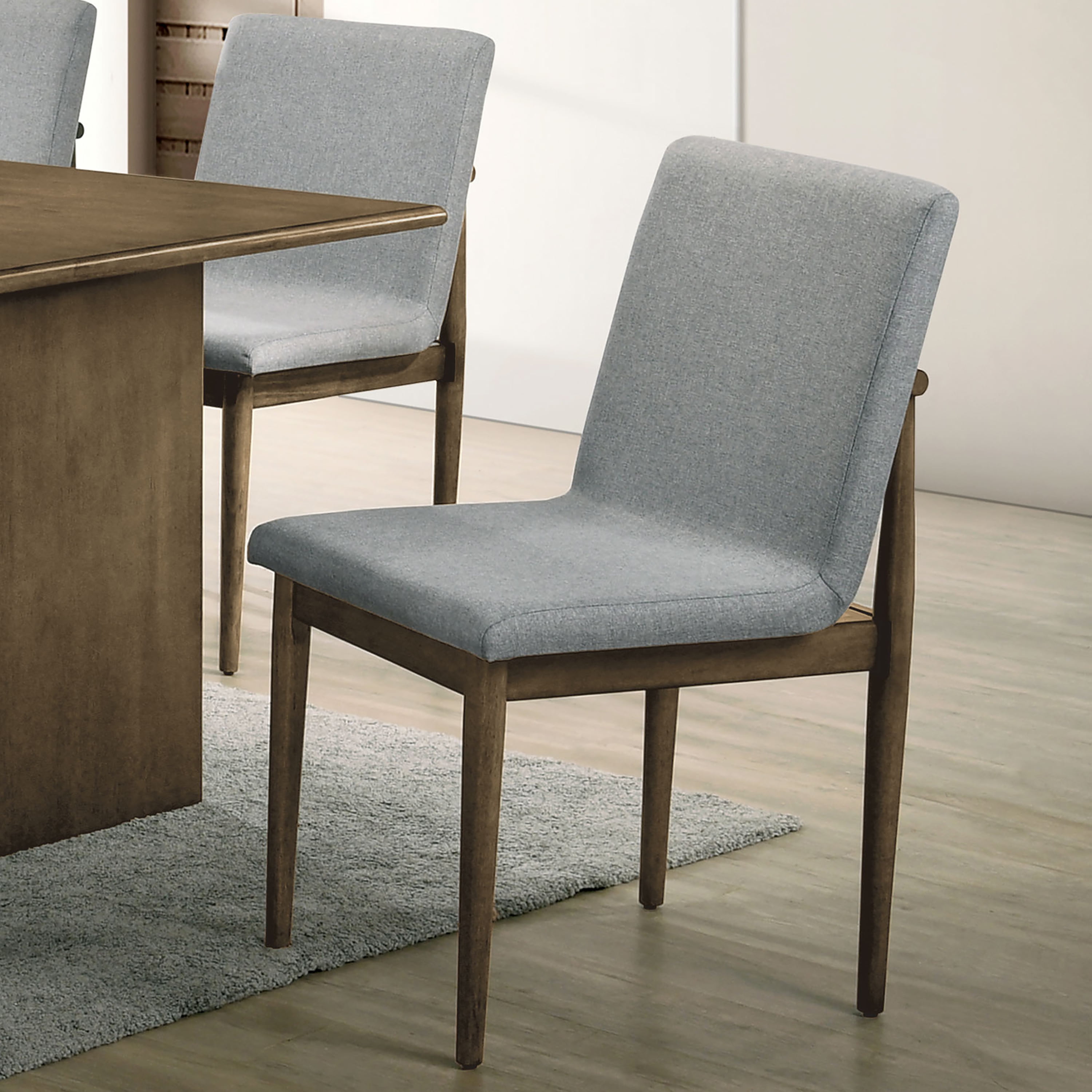 Furniture of America Hyde Upholstered Wood Natural Brown and Gray Side Chairs (Set of 2)