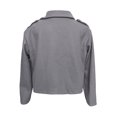 thumbnail image 3 of Wutalume Women's Fashionable, Elegant, Solid-color, Long-sleeved, Short Woolen Coat With A Turned-up Collar, Chic Design, Ideal for Office and Casual Occasions,Gray S, 3 of 4